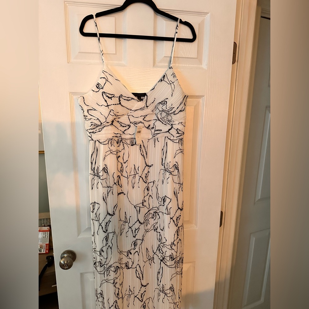 Banana Republic Spaghetti Strap Black and White Dress